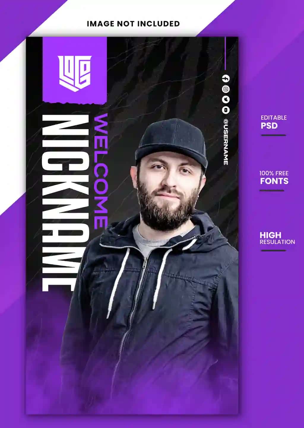 Yangi o'yinchiga xush kelibsiz, kibersport ijtimoiy tarmoqlaridagi instagram post banneri | Welcome new player esports social media instagram post banner