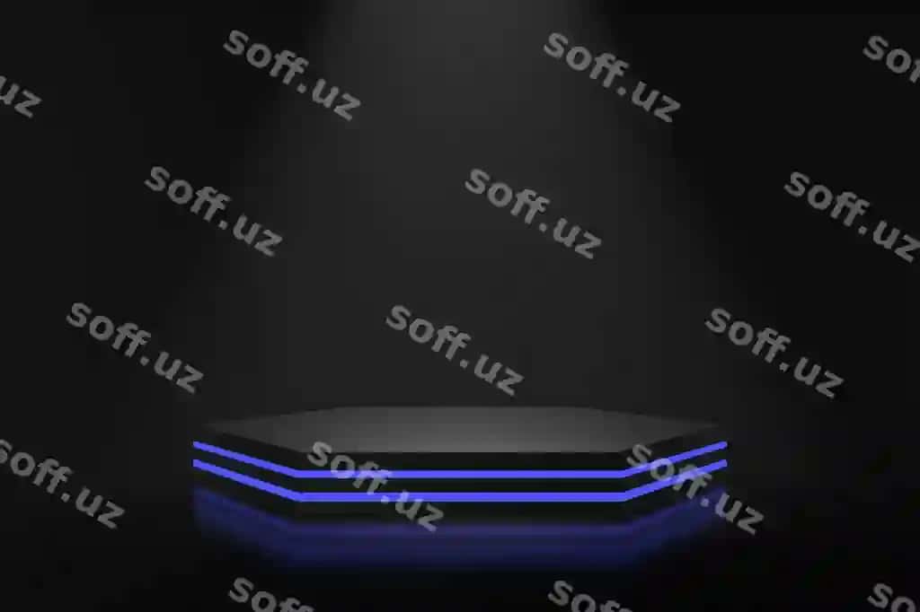 Mahsulot stend dizayni ko'k yorqinlik bilan 3D rendering | Product stand design with blue lighting 3d rendering