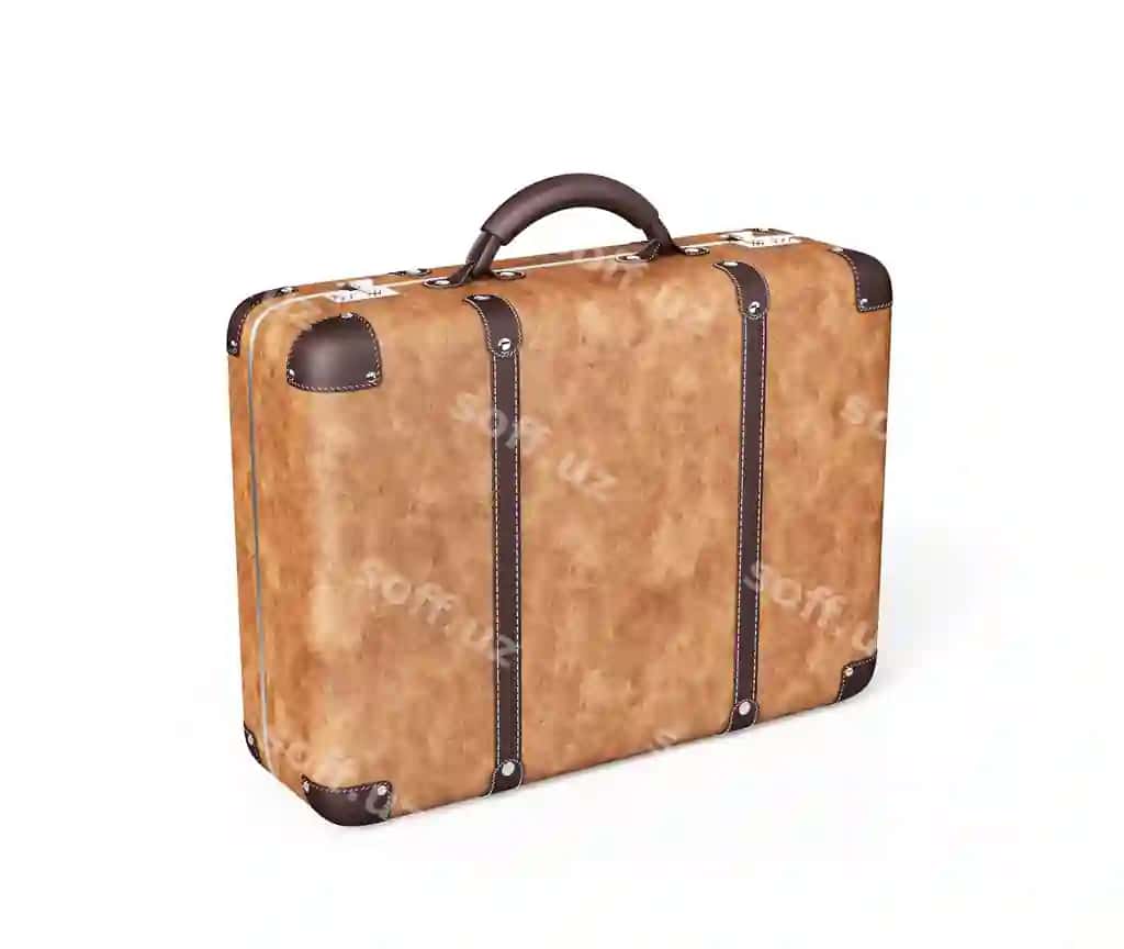 Sayohat valizkasi ajraltirilgan oq 3d render | Travel suitcase isolated white 3d render