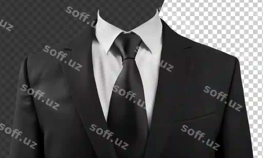 Erkakning yuzi qora galstukli oq ko'ylak bilan ko'rsatilgan png | Mans face is shown with black tie white shirt stock png