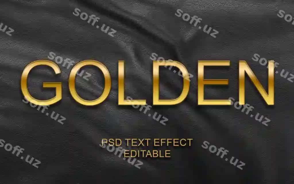 Tahrir qilish mumkin oltin matn effekti oltin matn | Editable gold text effect golden text