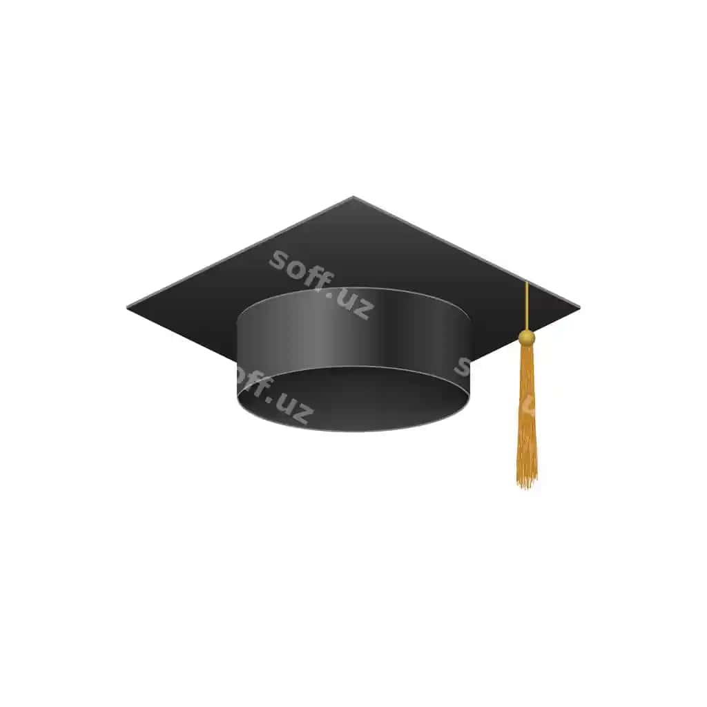 3D realistik bitirish universiteti qora shapka | 3d realistic graduation university black cap