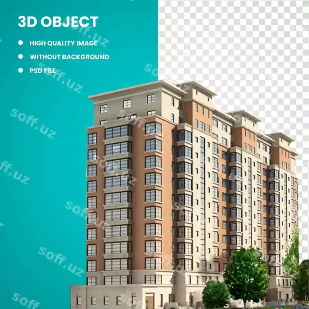 3d bej betoni bino illustratsiya bino apartament skayp | 3d beige concrete building illustration building apartment scape