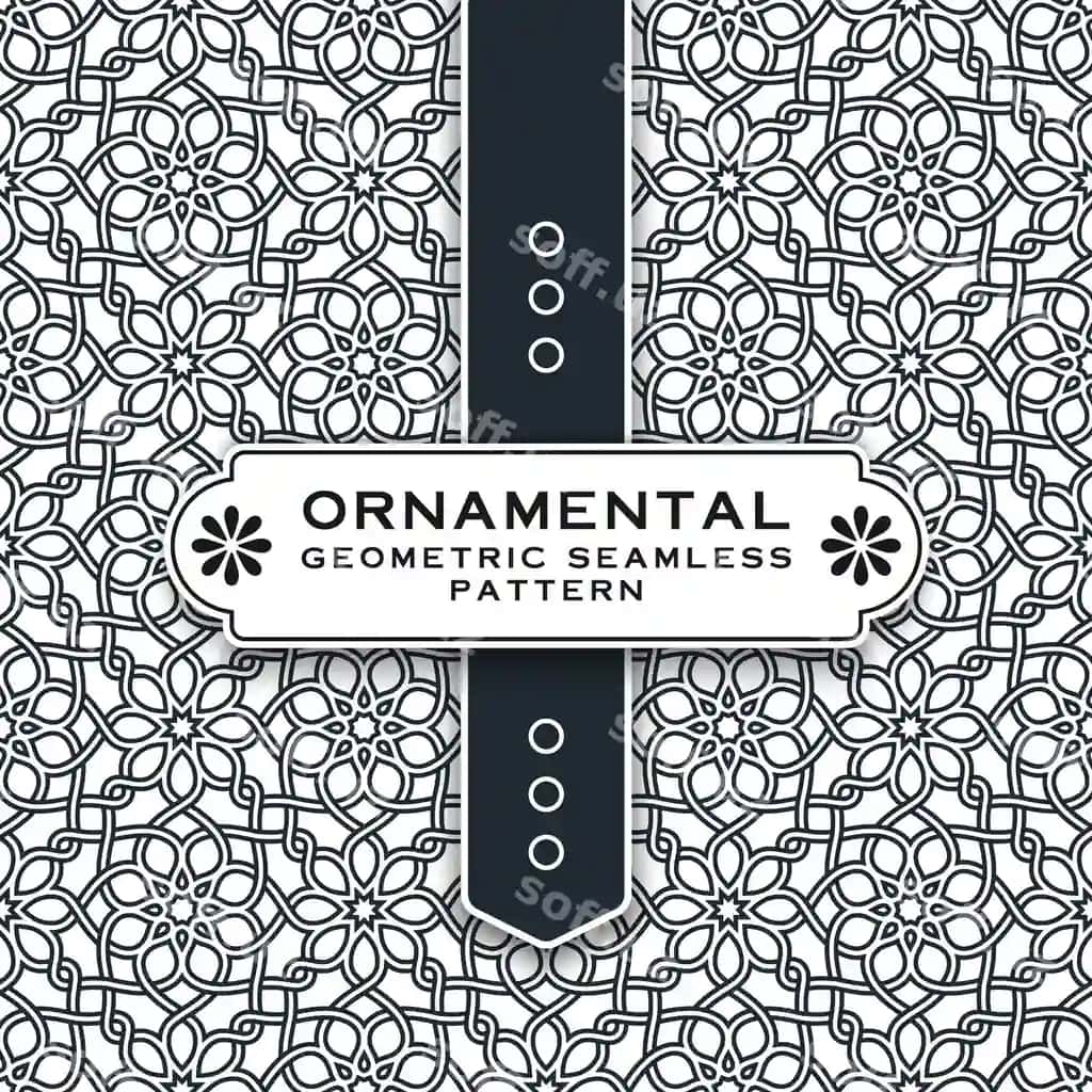 Dekorativ geometrik choksiz naqsh | Ornamental geometric seamless pattern