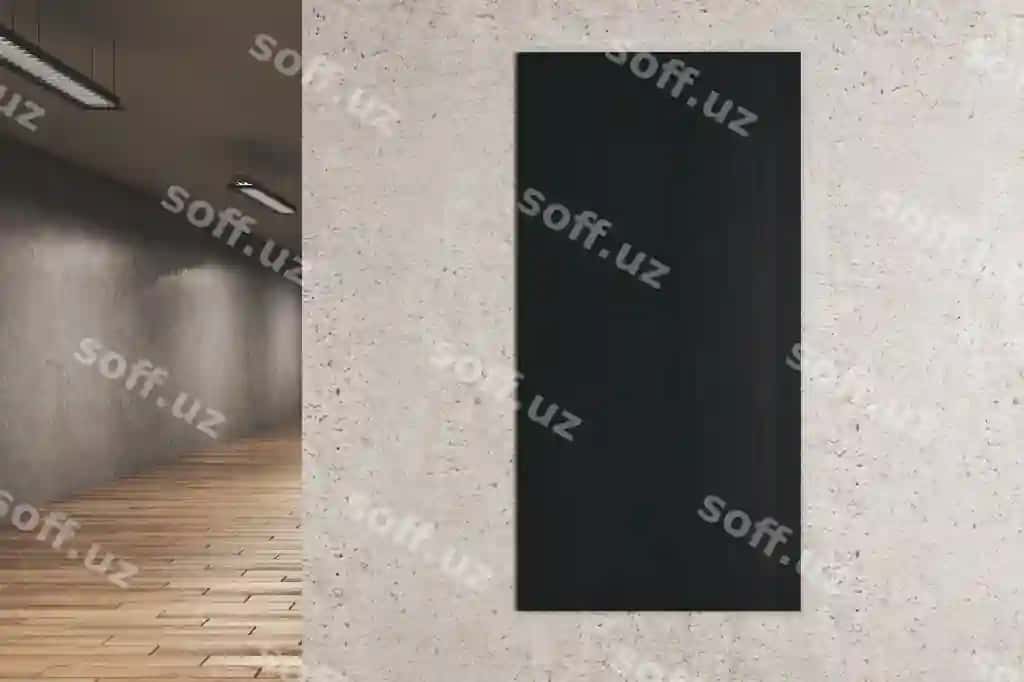 Ichki maydon bo'sh qora banner bilan | Interior with empty black banner