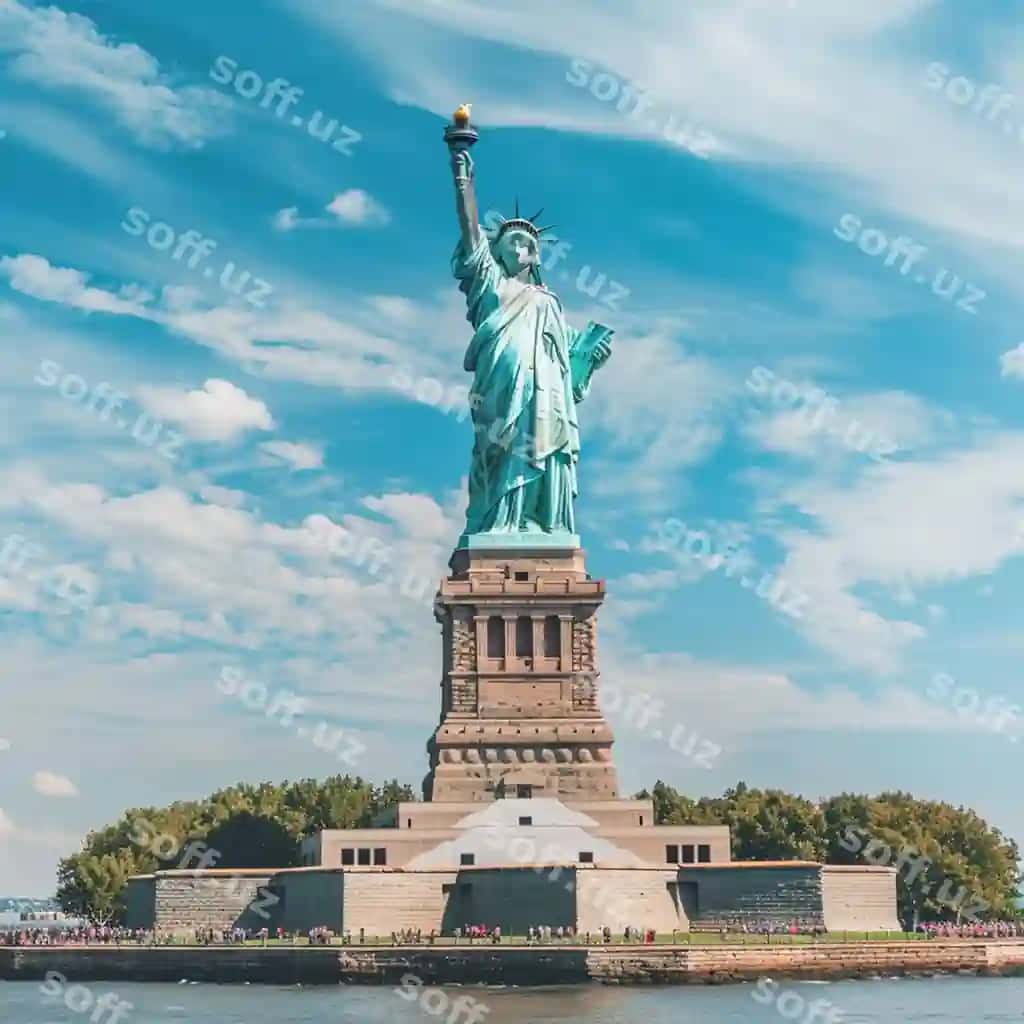 Erkinlik statuyasi Yangi Yorkdagi Erkinlik orolida joylashgan. | Statue liberty is located liberty island new