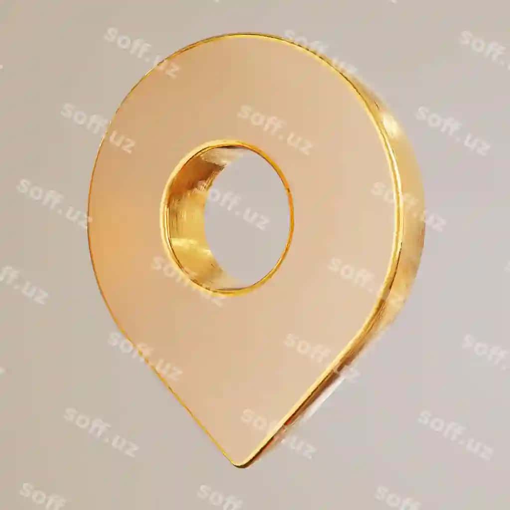Joylashuv ikonasi 3d oltin 3d render | Location icon 3d golden 3d render 2