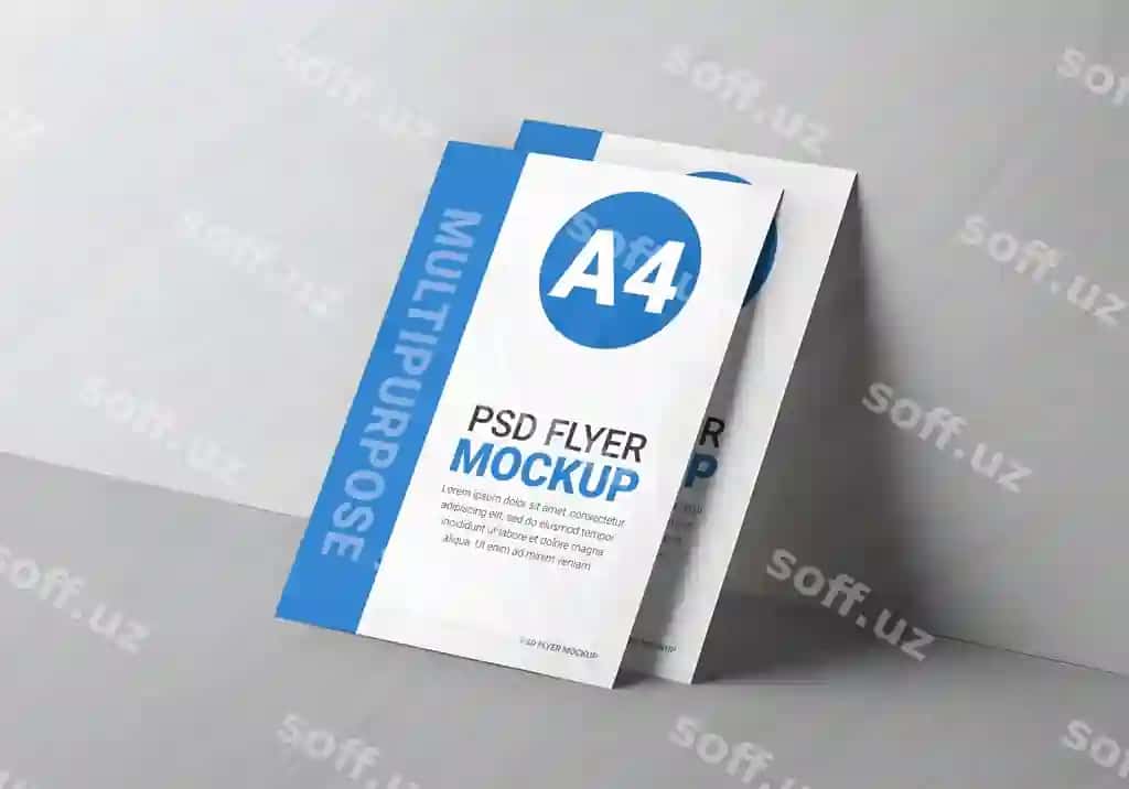 Psd a4 flyer mockup leaflet mockup shablon | Psd a4 flyer mockup leaflet mockup template