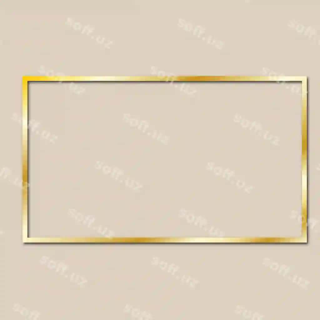 To'g'ri to'rtburchak o'ttizramali ramka bej fon | Rectangular gold frame beige background 2