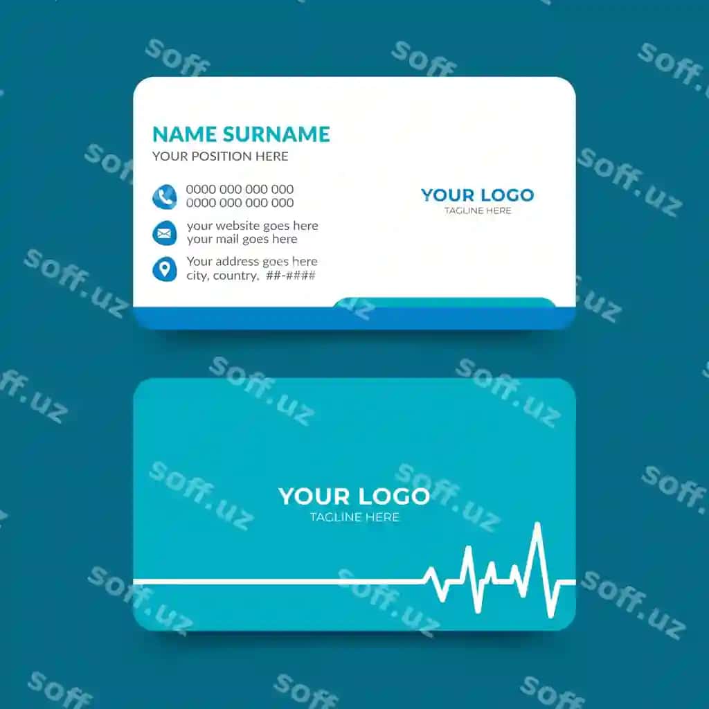 Tibbiy tashrif qog'ozi dizayni shabloni | Medical business card design template