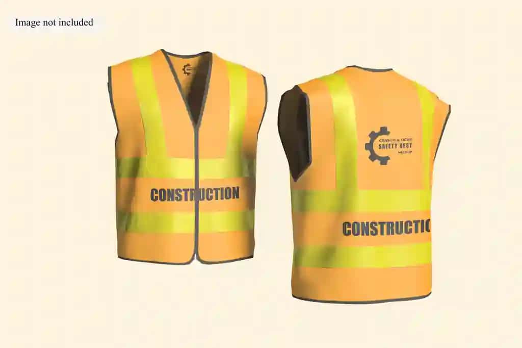 Dizayn mijozlaringizni ko'rsatadigan xavfsizlik yelek maketi | Safety vest mockup showcasing your design clients