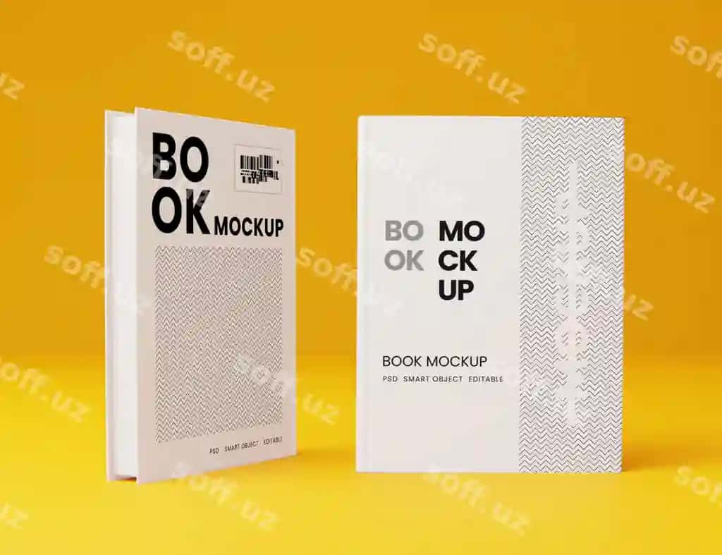 Qattiq muqova kitobi mockup | Book hardcover mockup