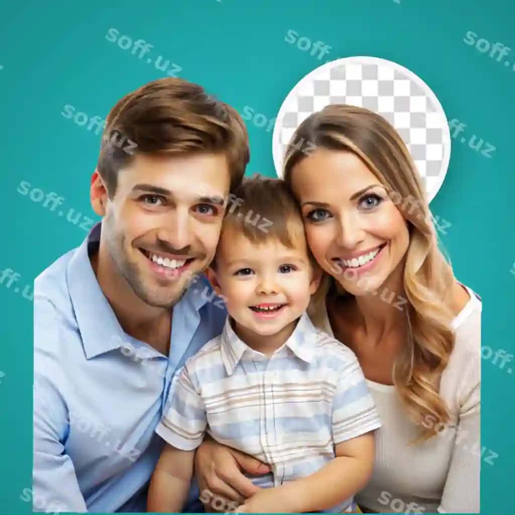 Portret baxtli oila kichik bolani bilan kamera tomonga qaraydi ajralangan | Portrait happy family with little child looking camera isolated