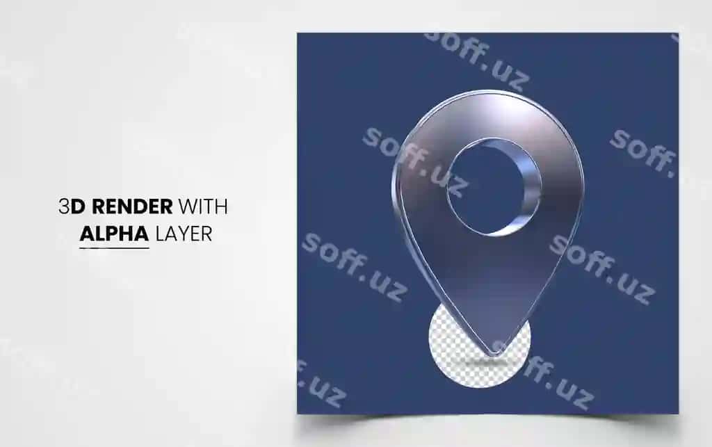 Qizil realistik 3D xarita PIN koʻrsatkich belgisi ajratilgan | Red realistic 3d map pin pointer icon isolated
