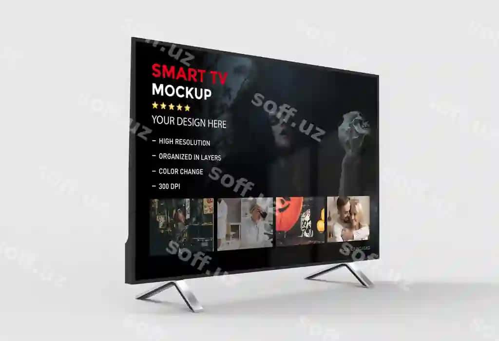 3D aqlli televizorning izolyatsiya qilingan renderlash modeli | 3d smart tv mockup isolated rendering