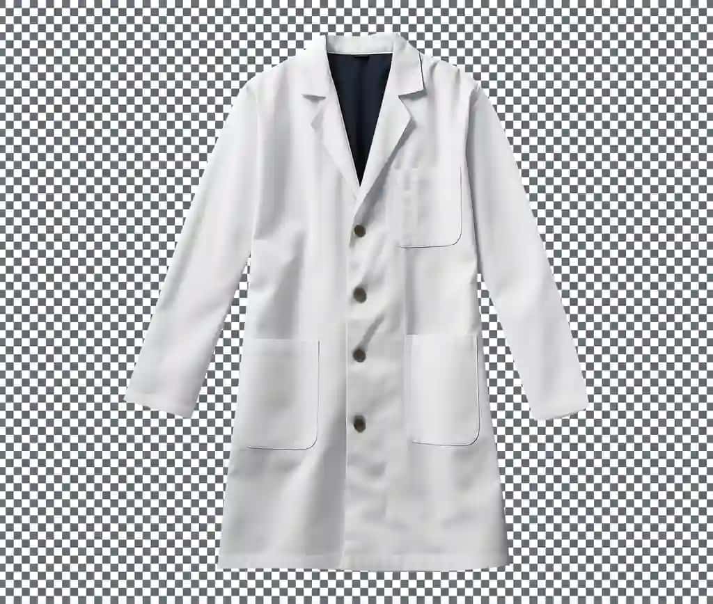 Elegant ajoyib laboratoriya paltosi izolyatsiya qilingan shaffof fon | Elegant magnificent lab coat isolated transparent background