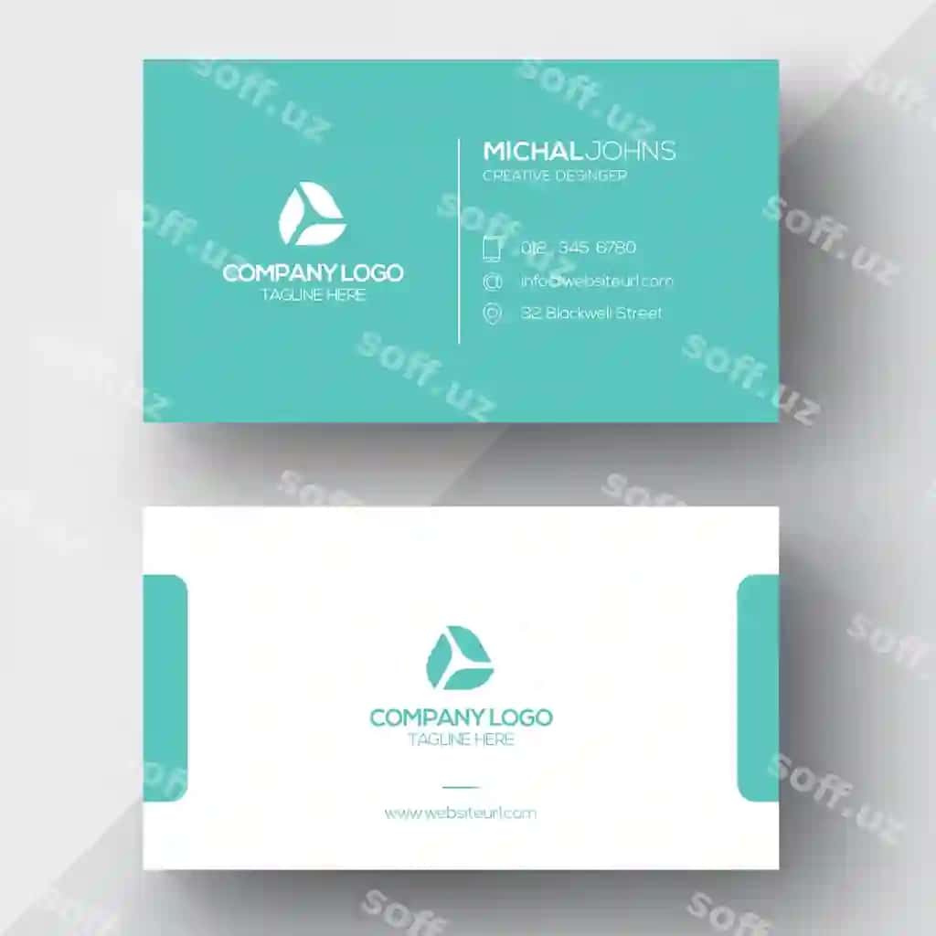 Akvamarin biznes vizitka | Aquamarine business card