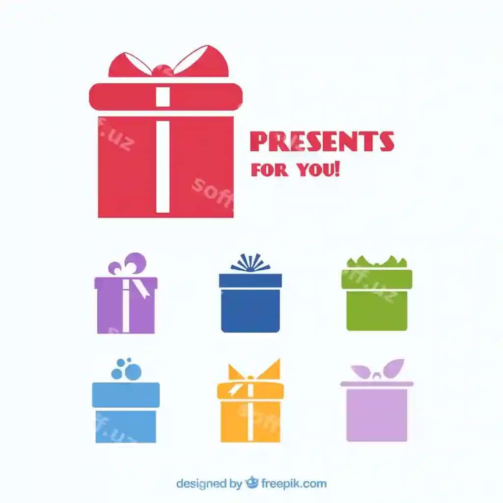 Rangli sovg'a ikonkalar | Colorful present icons