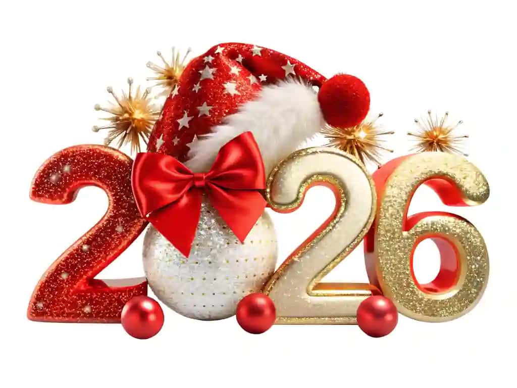 Santa shlyapa bezaklari bilan tantanali 2026 yangi yil bayrami | Festive 2026 new year celebration with santa hat ornaments