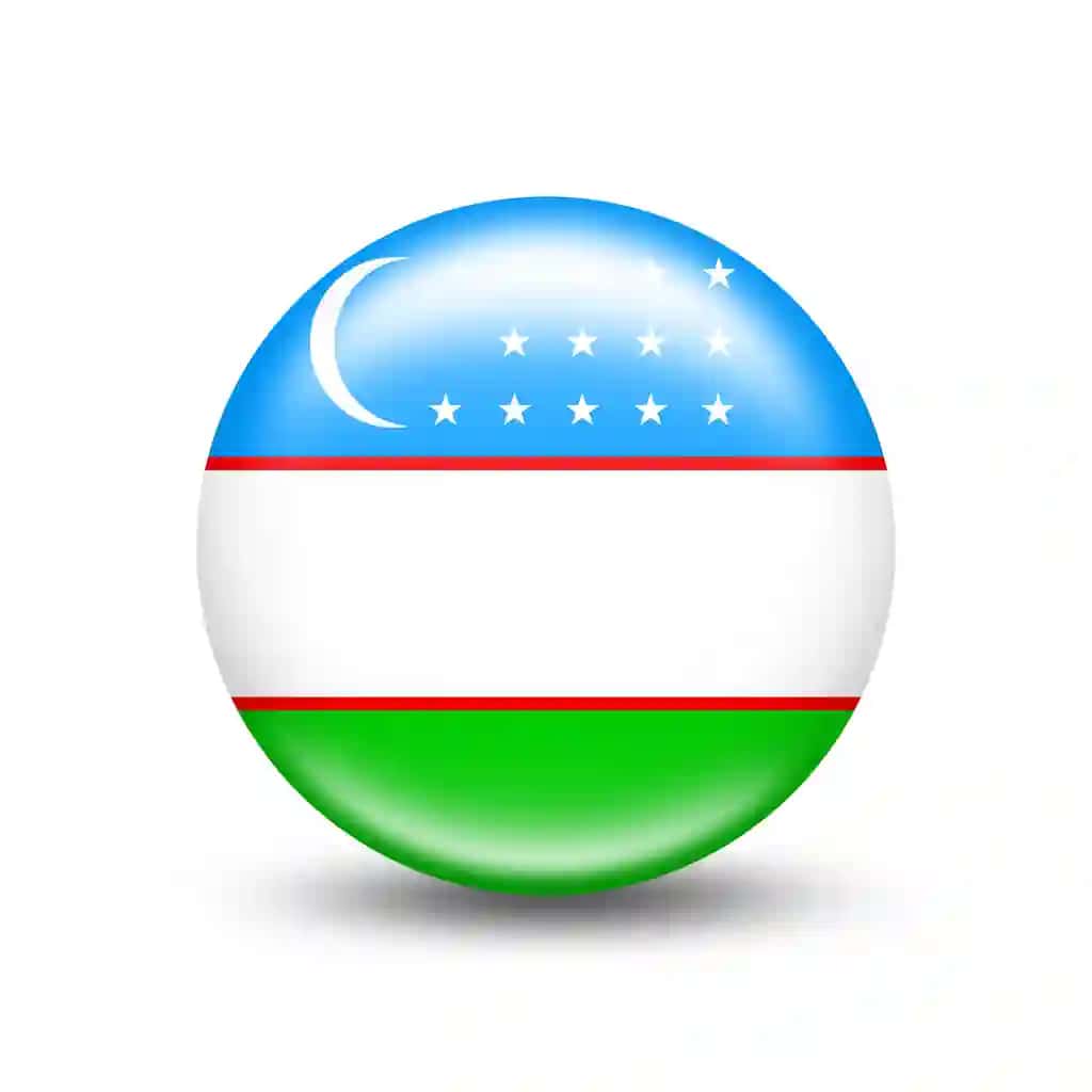 Oq soya tasvirlangan O'zbekiston bayrog'i sharsimon shar | Uzbekistan country flag sphere with white shadow illustration