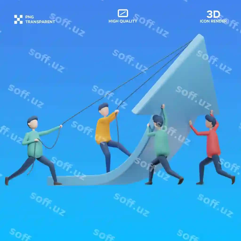 Psd hamkorlik 3d illustratsiyasi | Psd teamwork 3d illustration