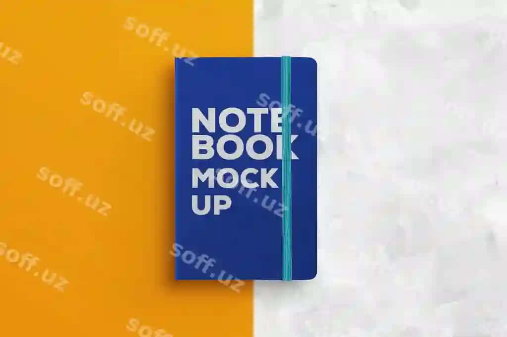 Daftar ko'k namuna | Notebook blue mockup