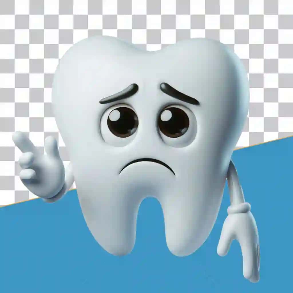 Tish og‘rig‘i bilan g‘amgin 3D tish | Sad 3d tooth character with dental pain