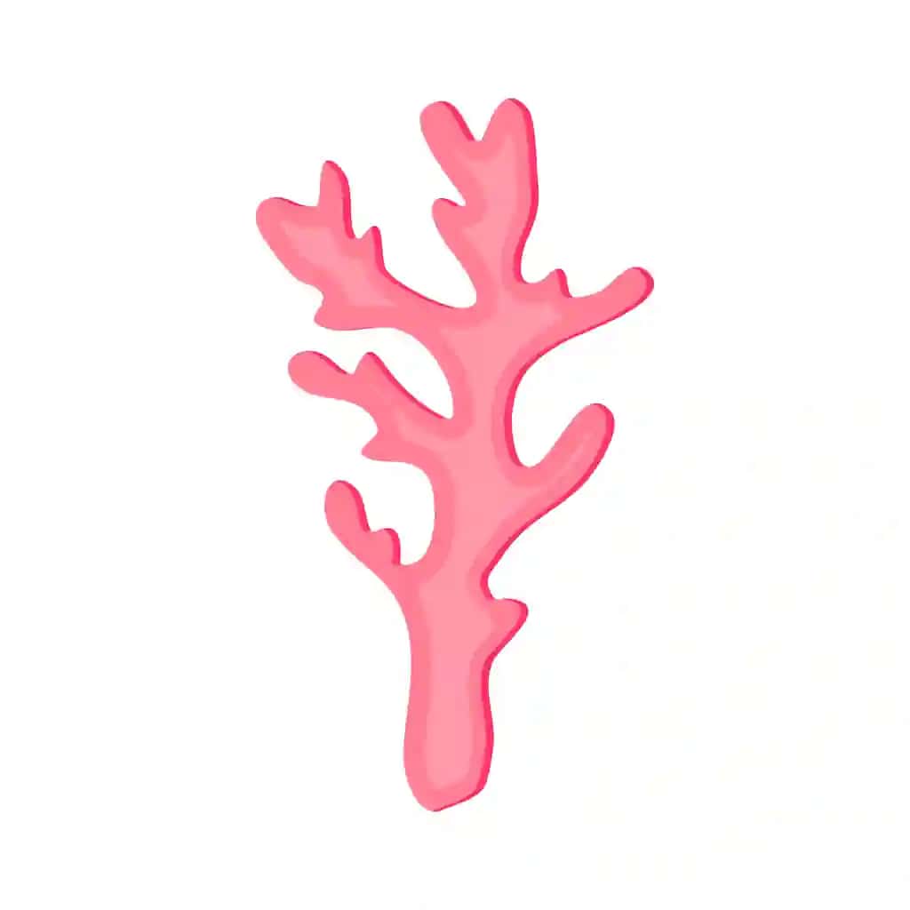 Pushti marjon izolyatsiya qilingan shoxli marjon oq fon | Pink coral isolated branch coral white background