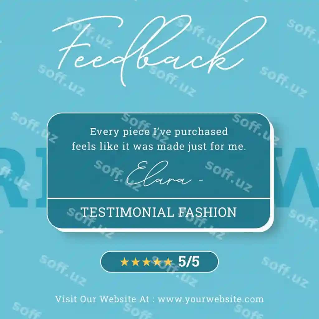 Mijoz sharh guvohnoma do'kon fikr-mulohaza dizayn ijtimoiy tarmoqlar instagram | Customer review testimonial store feedback design social media instagram