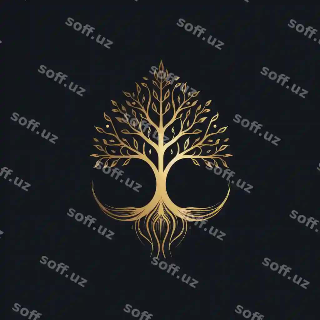 Oltin daraxt donoligi logotipi tasvirni yaratdi | Golden tree wisdom logo ai generated image