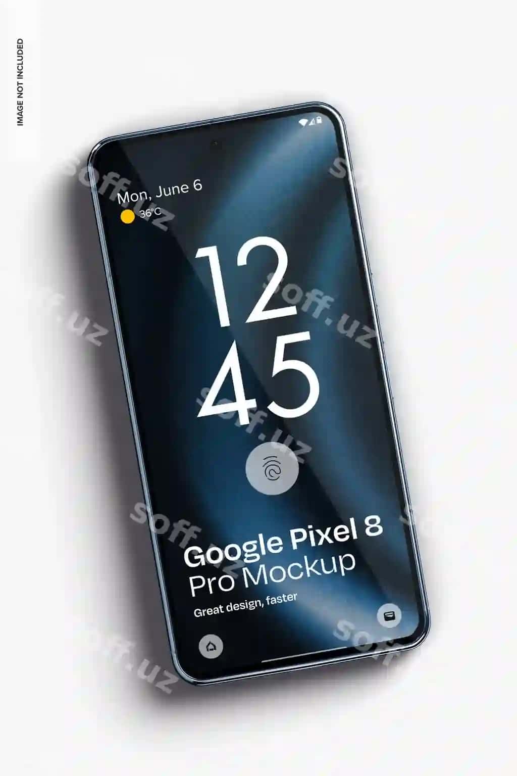 Google Pixel 8 Pro maketining yuqori ko'rinishi | Google pixel 8 pro mockup top view