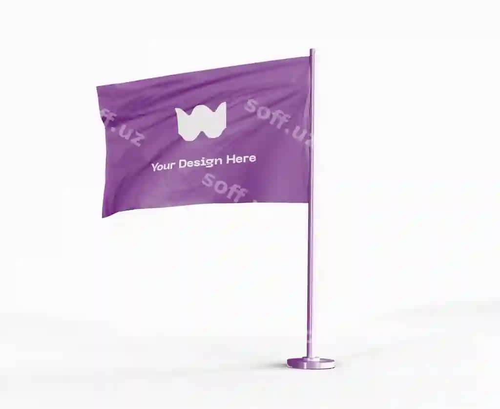 Tebranib turgan bayroq maketi | Waving flag mockup