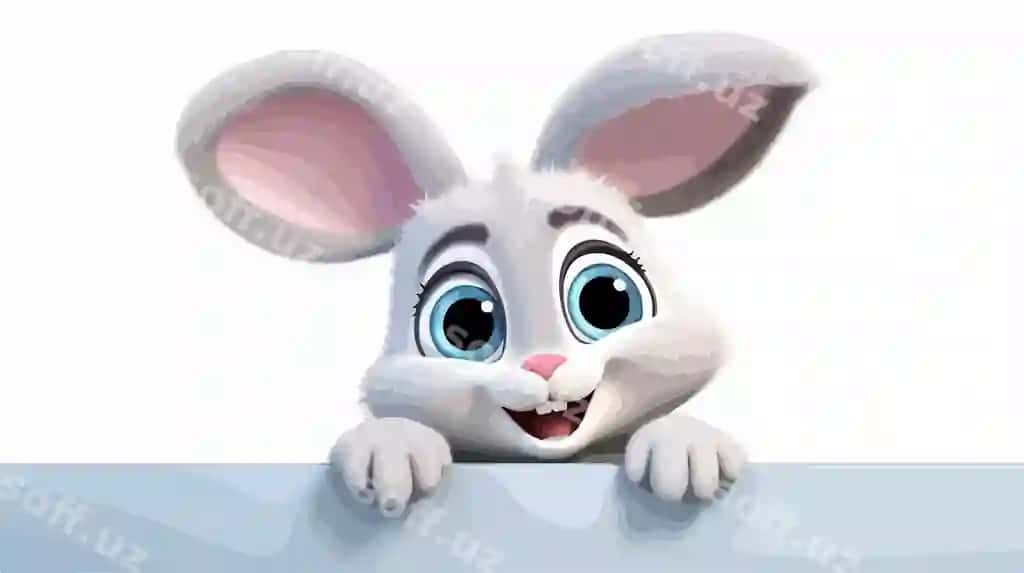 Yoqimli multfilm Pasxa quyoni belgini ushlab turibdi | Cute cartoon easter bunny holding sign