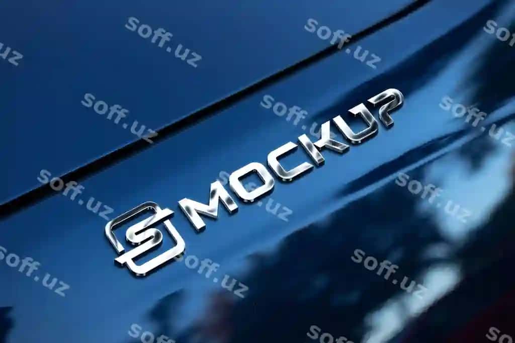 Metallik 3d qoplanigan avtomobil logotipi namunasi | Metallic 3d embossed car logo mock up