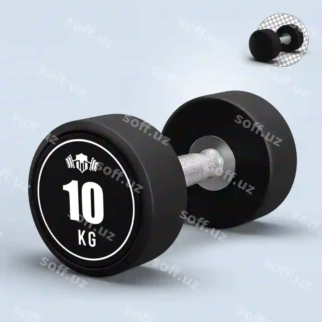 Qora belgilangan germ dumbbell namunasi | Black fixed rubber dumbbell mokcup