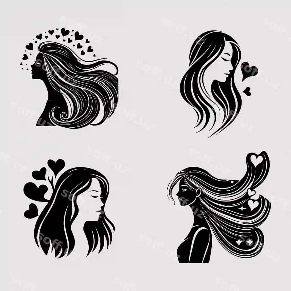 Stilli vektor ayol rahatlanadigan romantik uslubdagi san'at asari | Stylish vector woman relaxing romantic style artwork