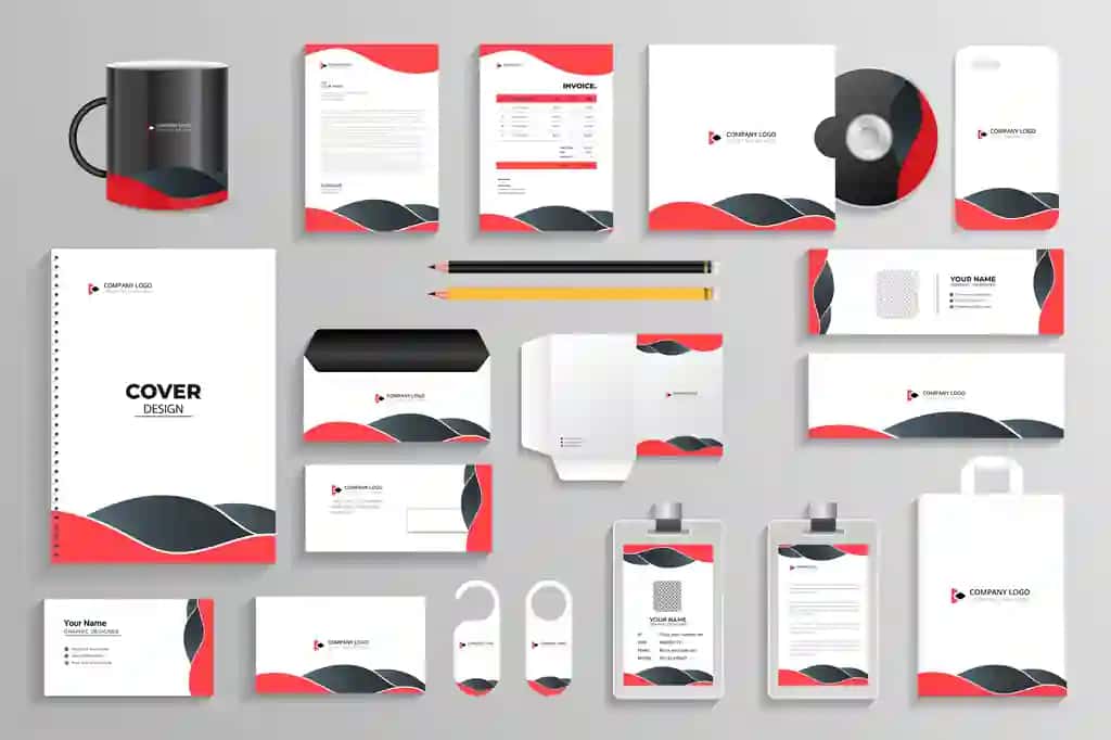 Ofis ish yuritish buyumlari ob'ektlari maketi korporativ brending identifikatori | Office stationery items objects mockup set corporate branding identity