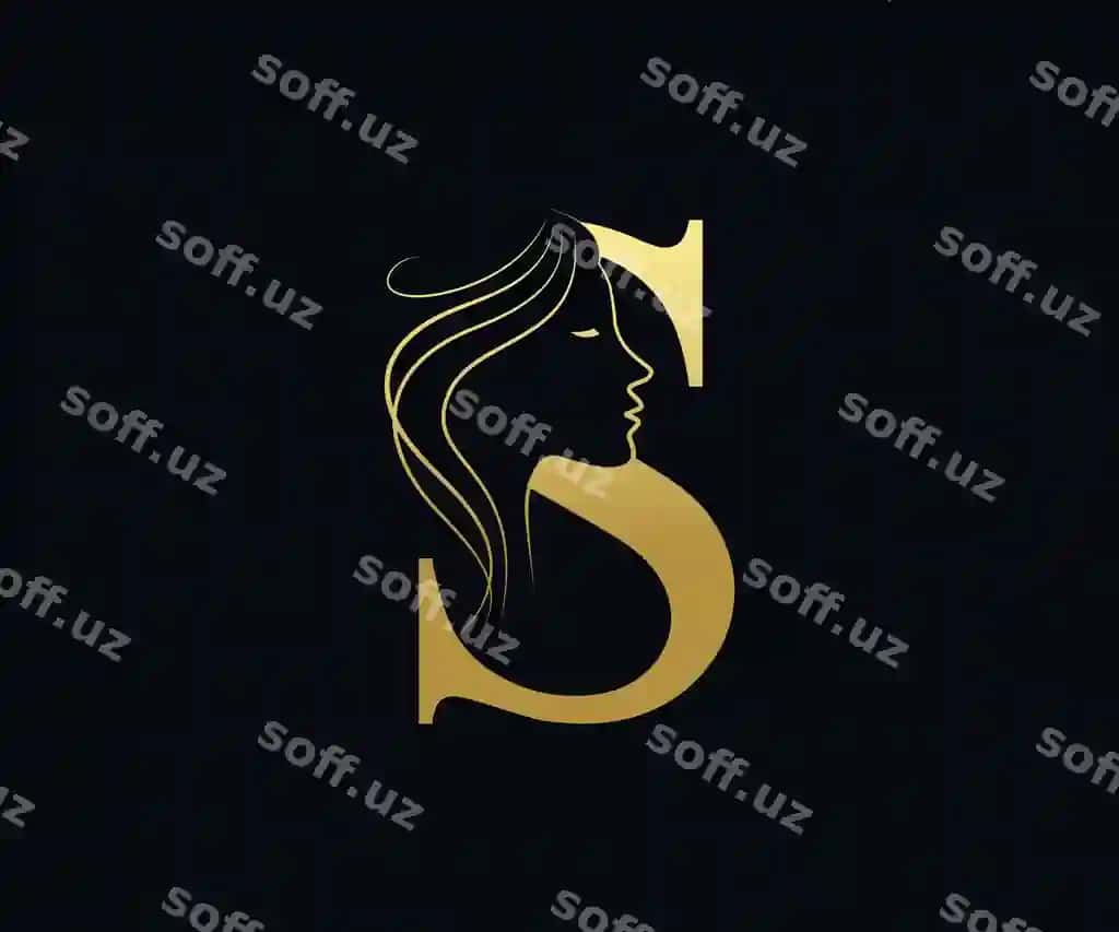 S harfi go'zallik yuzi soch masjid logotipi dizayni vektor shablon | S letter beauty face hair salon logo design vector template