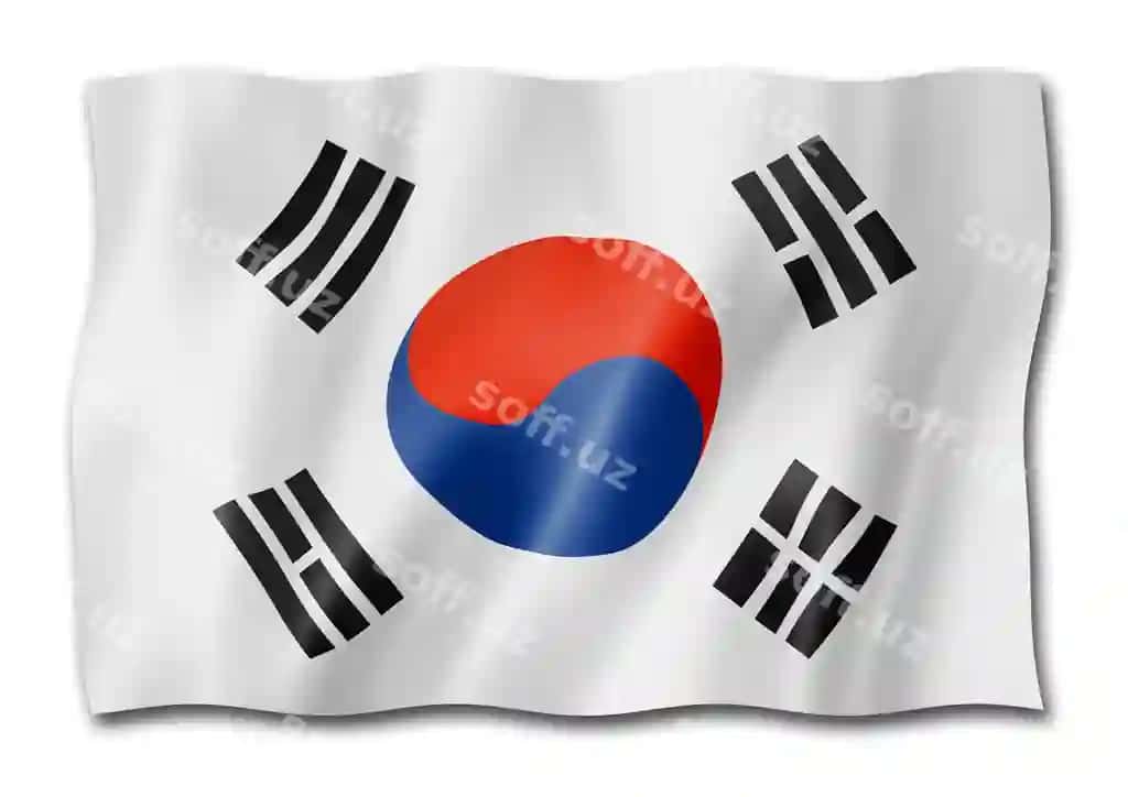 Janubiy Koreya bayrog'i oq fonida ajraltirilgan | South korean flag isolated white