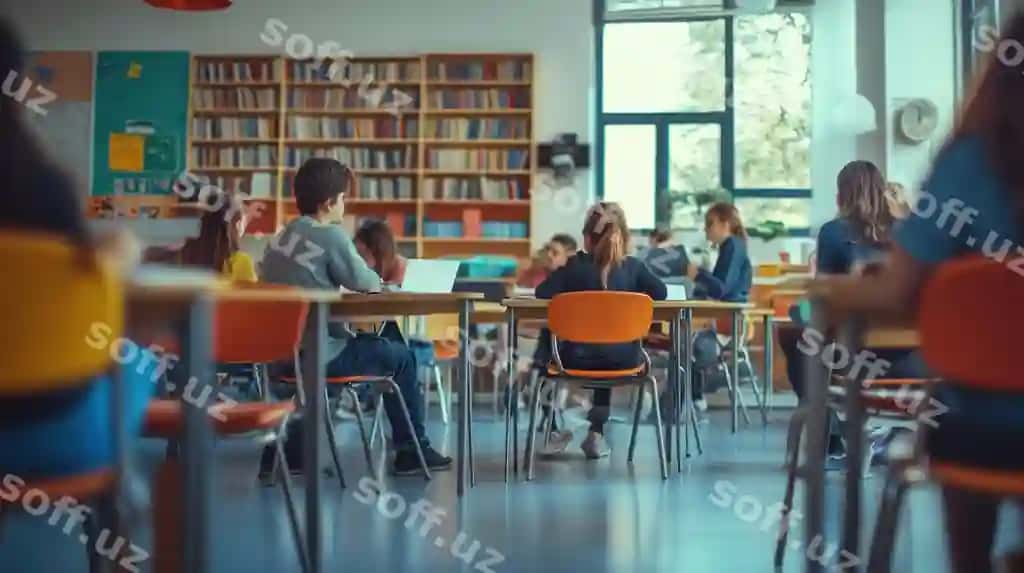 Kutubxona muhitidagi o'quvchi muhokamalari | Engaging student discussions library setting