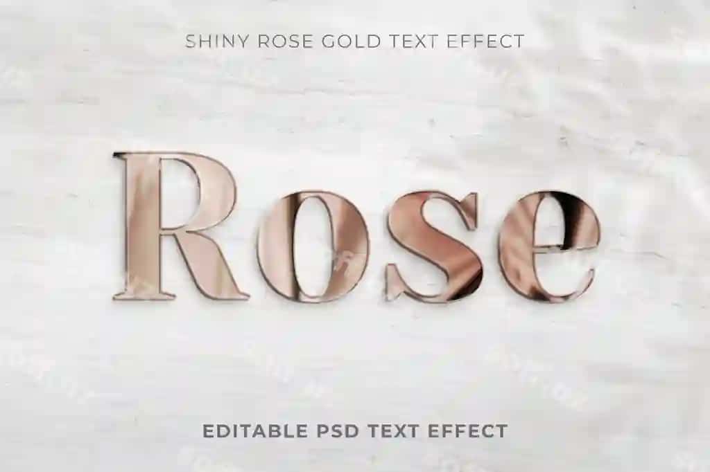 3d matn effekti psd shinir roz gold yuqori sifatli shablon | 3d text effect psd shiny rose gold high quality template