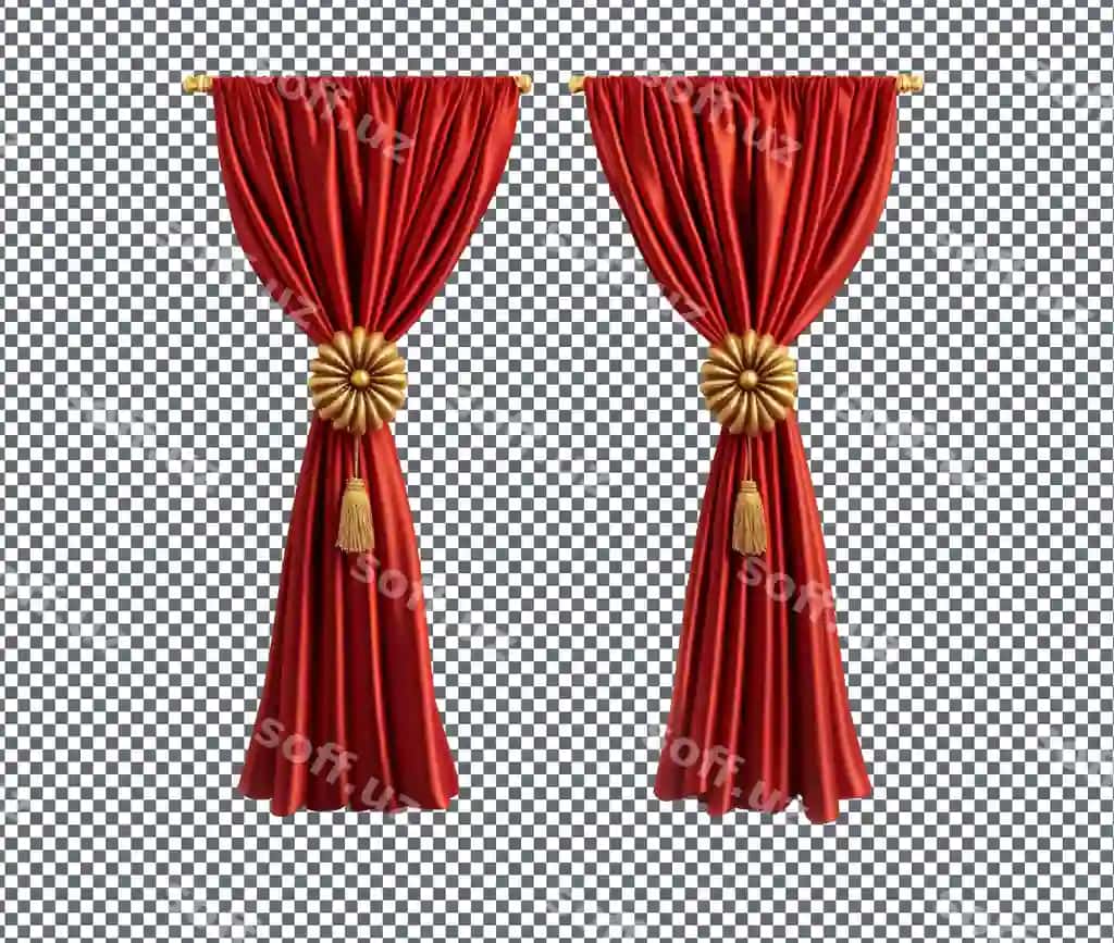 Chiroyli parda valyanslari shaffof fonda ajraltirilgan | Beautiful curtain valances isolated transparent background