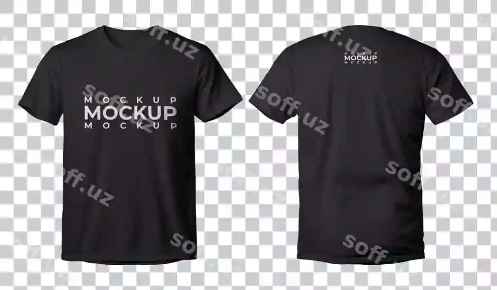 Qora t-shirt mockup shablon | Black t shirt mockup template