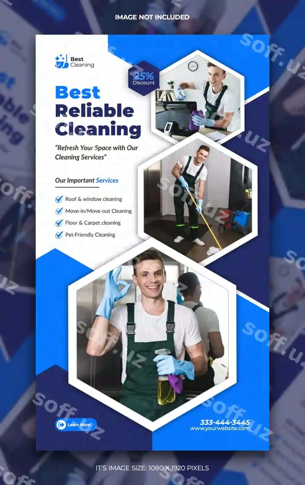 Ishonchli uy tozalash xizmati facebook instagram hikoya shabloni | Trusted home cleaning service facebook instagram story template