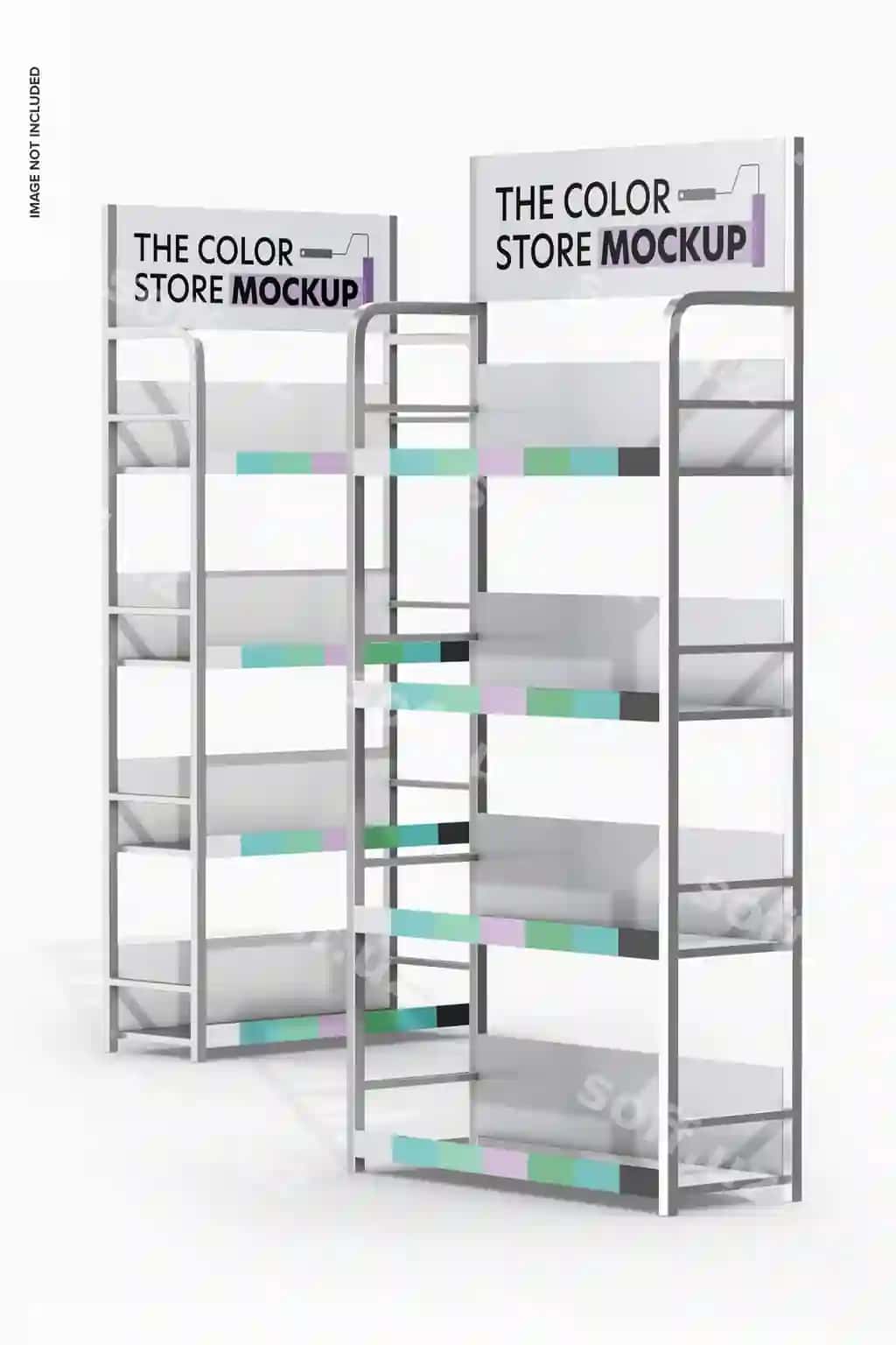 Metall ko'rgazma stendlari maket istiqboli | Metallic exhibition stands mockup perspective