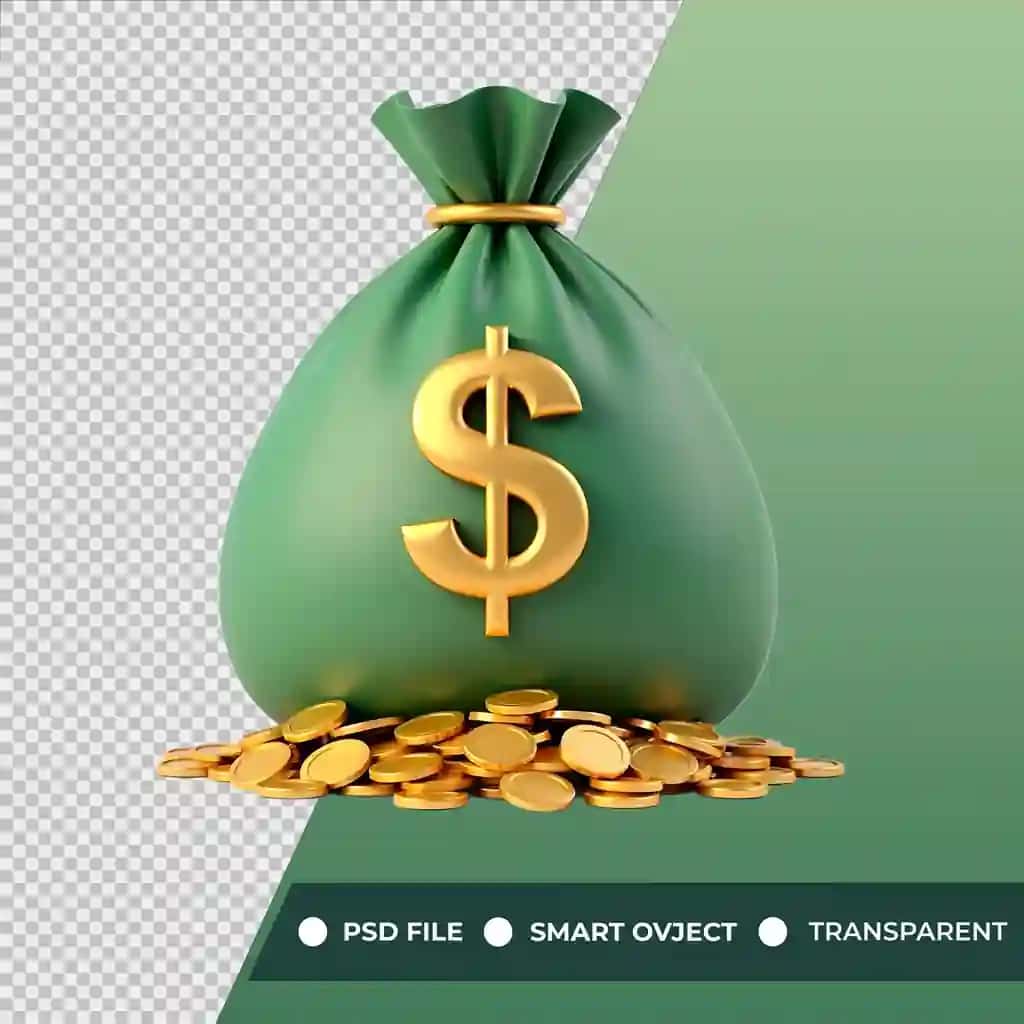 Dollar bilan yashil sumka pul belgisi | Green bag money with dollar sign it