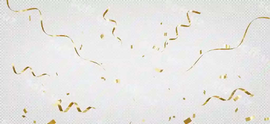 3D render oltin konfeti shaffof fon | 3d render golden confetti transparent background