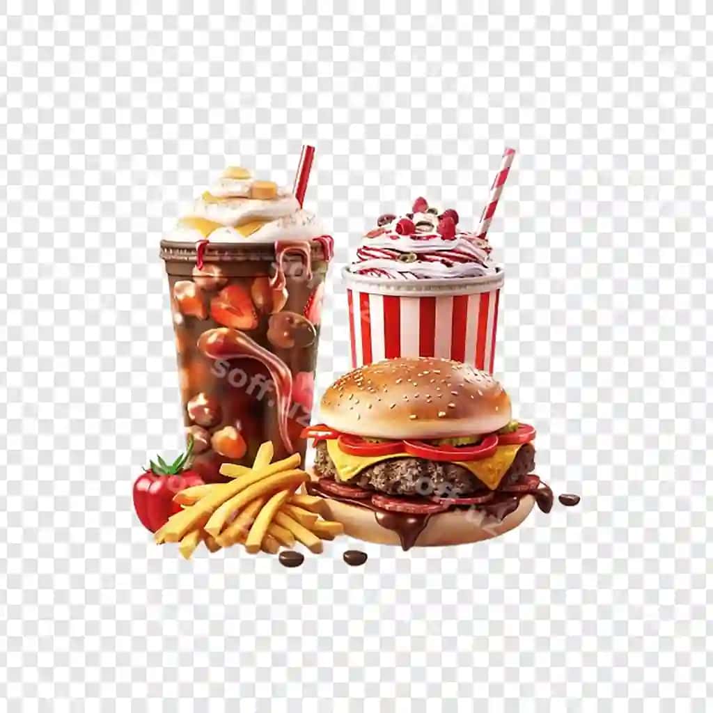 Hamburger salat va pishloq bilan shaffof orqa fonda | Hamburger with lettuce cheese transparent background