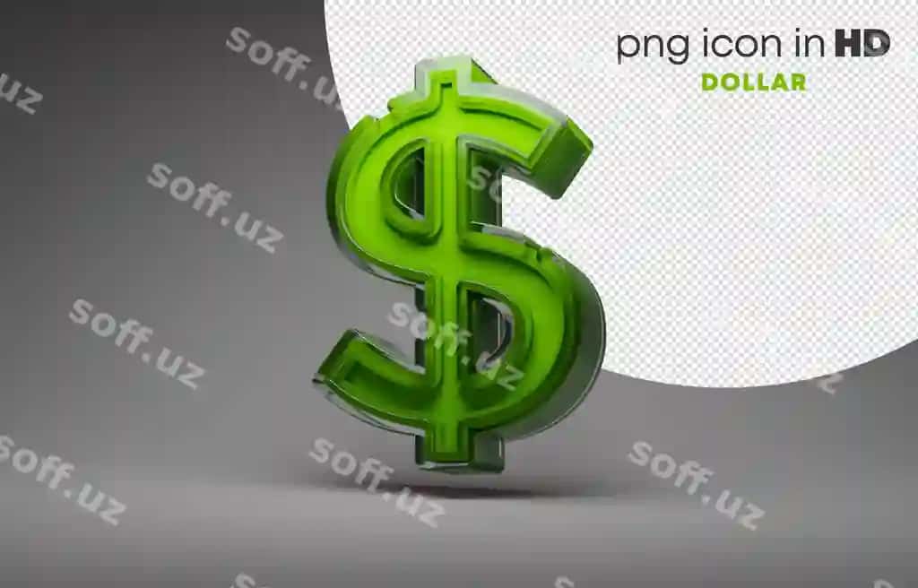 3d ikonka shaffof orqa fonda chap dollar | 3d icon with transparent background dollar left