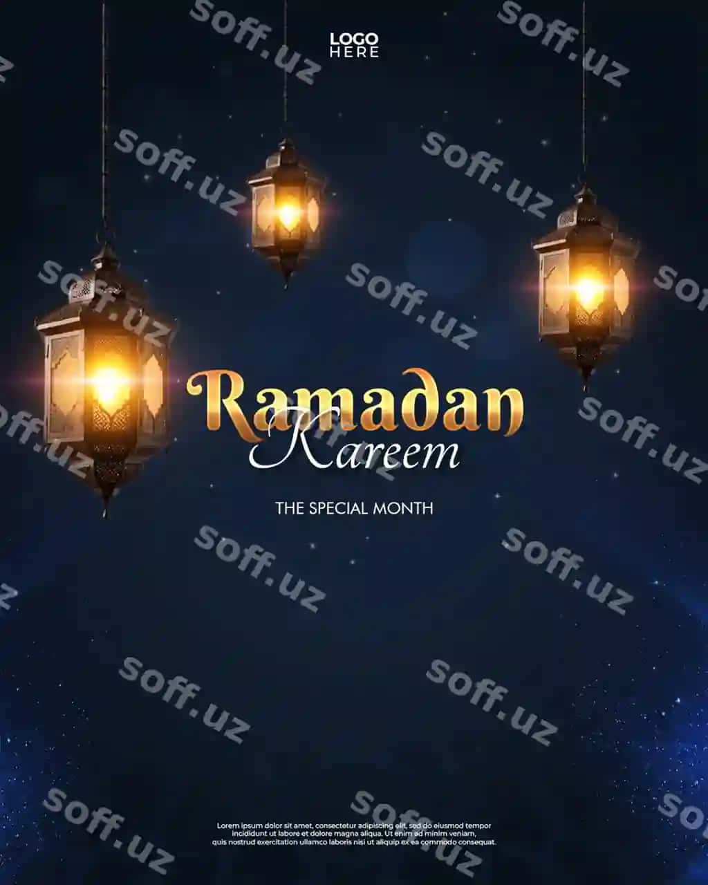 Ramazon Karim maxsus oyi ijtimoiy media post shablonlari dizayni | Ramadan kareem special month social media post template design